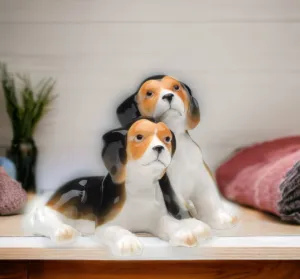 Ceramic Beagle Dogs Figurine, Home Décor, Gift for Her, Gift for Mom, Kitchen Décor, Dog Lover Gift, Pet Loss Gift