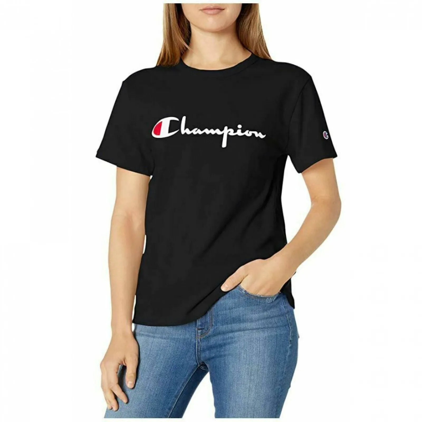 Champion Women's Classic Logo T-Shirt Black XXL