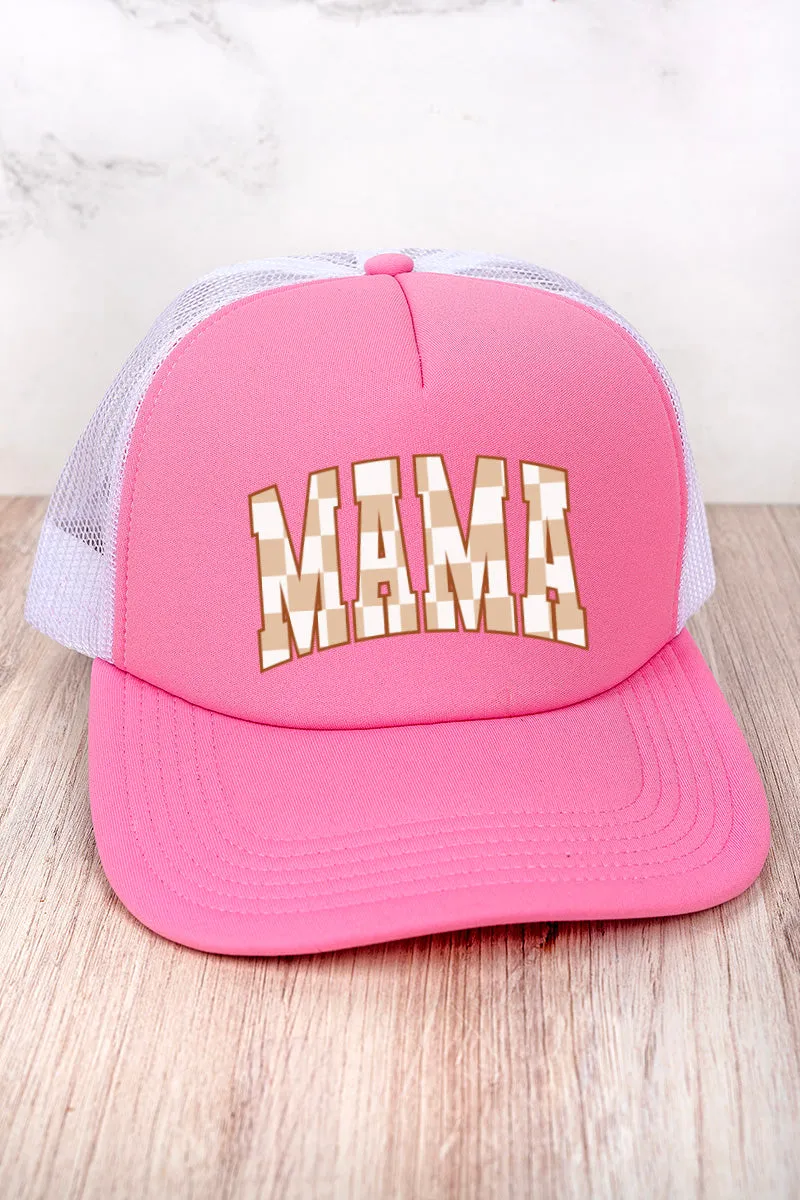 Checkerboard Mama Foam Front Mesh Trucker Cap