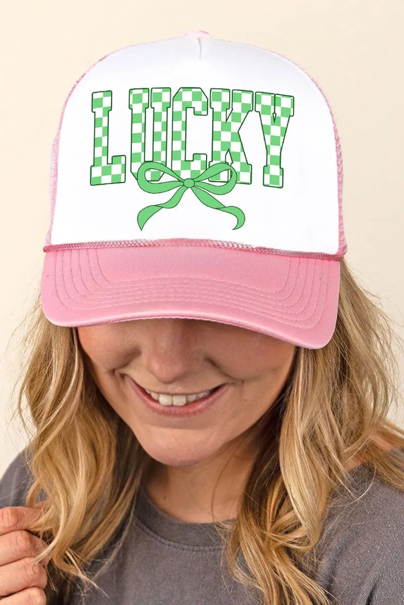 Checkered Charm Foam Mesh Back Trucker Cap