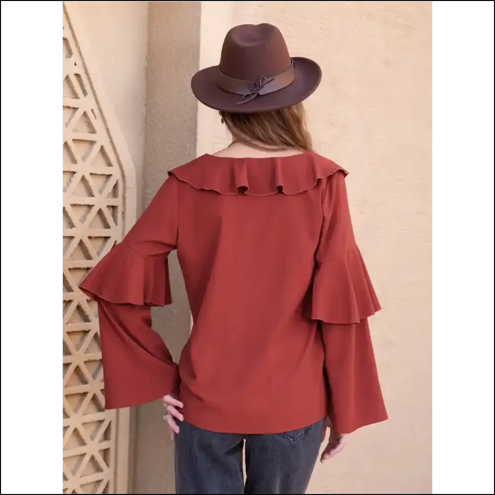 Chic Statement Collar Long Sleeve Blouse