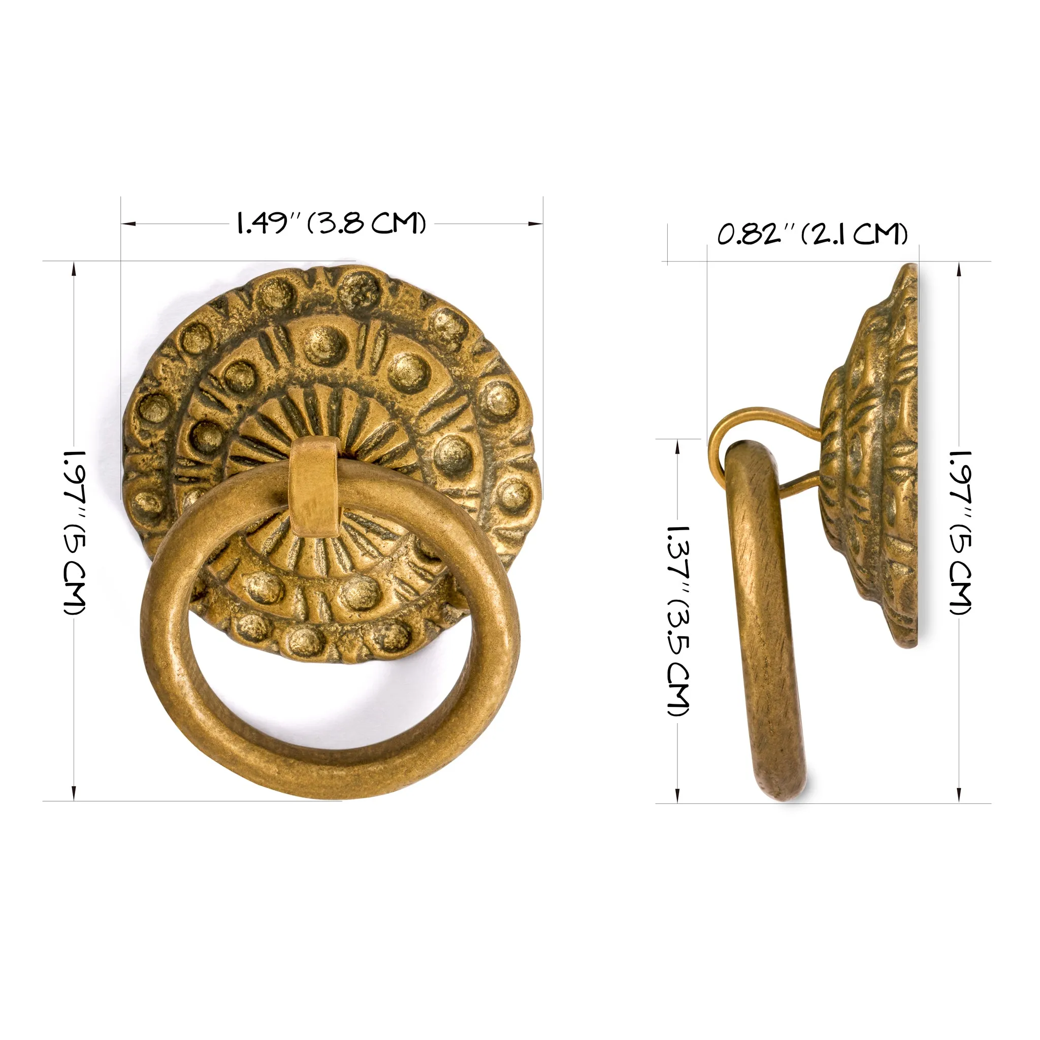 Chinese Cabinet Pulls 1.5" - Set of 2