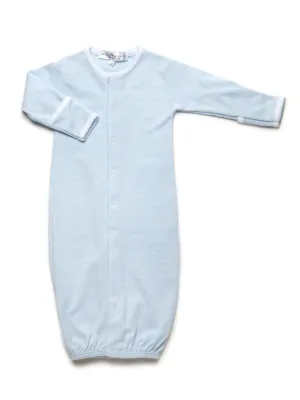 Classic Pima Converter Gown | Lt Blue Mini Stripe