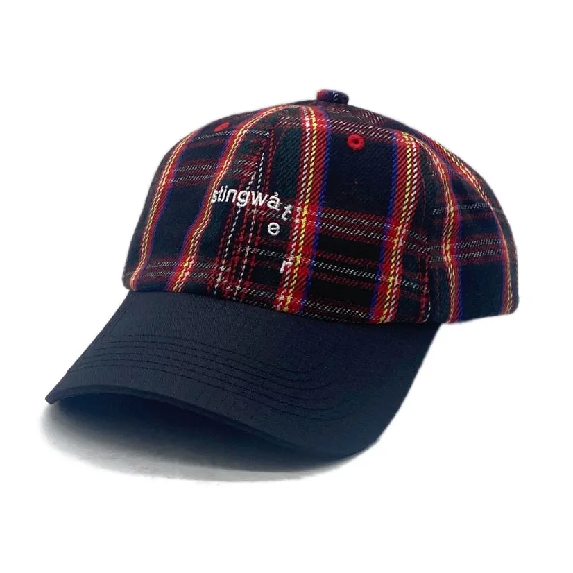Classic Stingwater Melting Logo Hat Black Tartan
