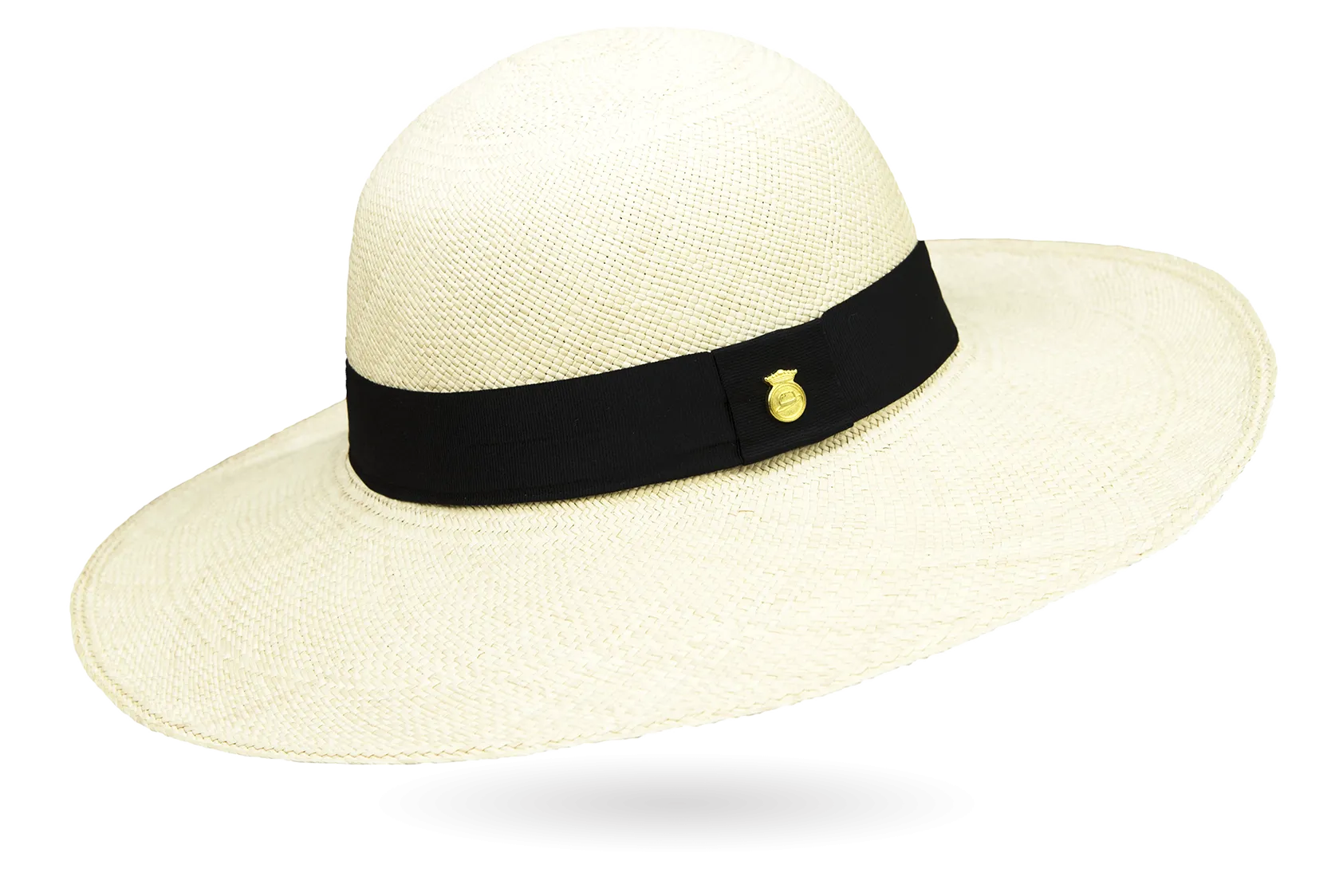 CLASSY LADIES PANAMA HAT NATURAL WIDE BRIM