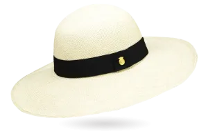 CLASSY LADIES PANAMA HAT NATURAL WIDE BRIM