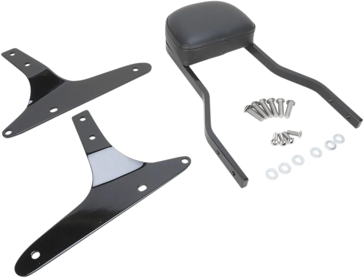 Cobra 602-1204B Short Square Sissy Bar - Black Powder-Coated