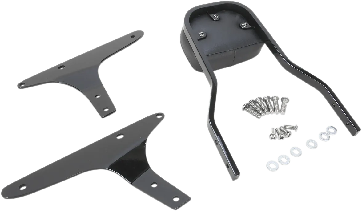Cobra 602-1204B Short Square Sissy Bar - Black Powder-Coated
