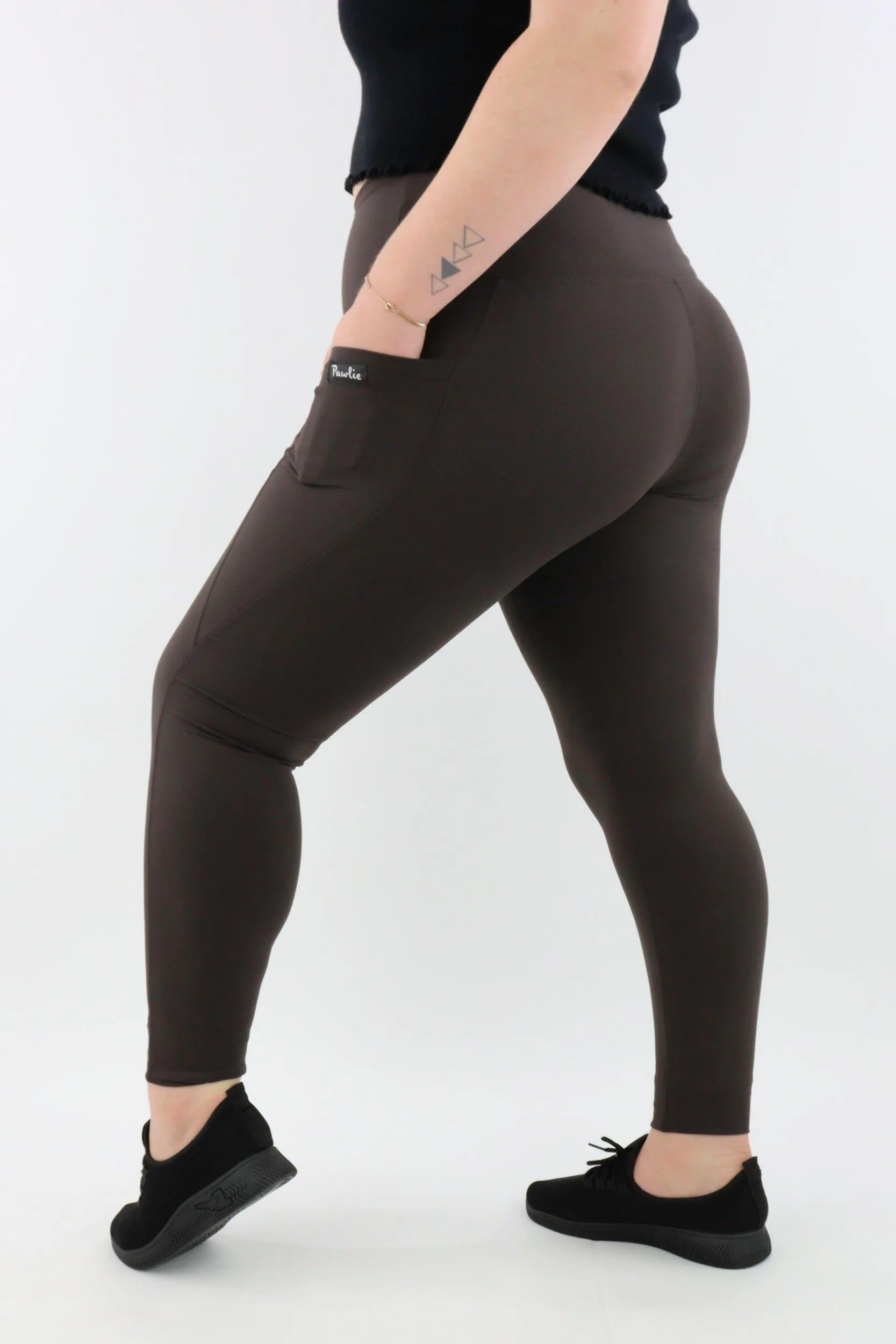 Coffee - Hybrid 2.0 - Leg Pockets - Full Leggings