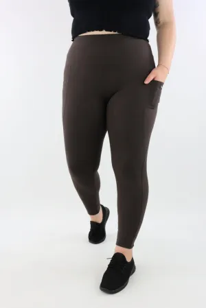 Coffee - Hybrid 2.0 - Leg Pockets - Full Leggings