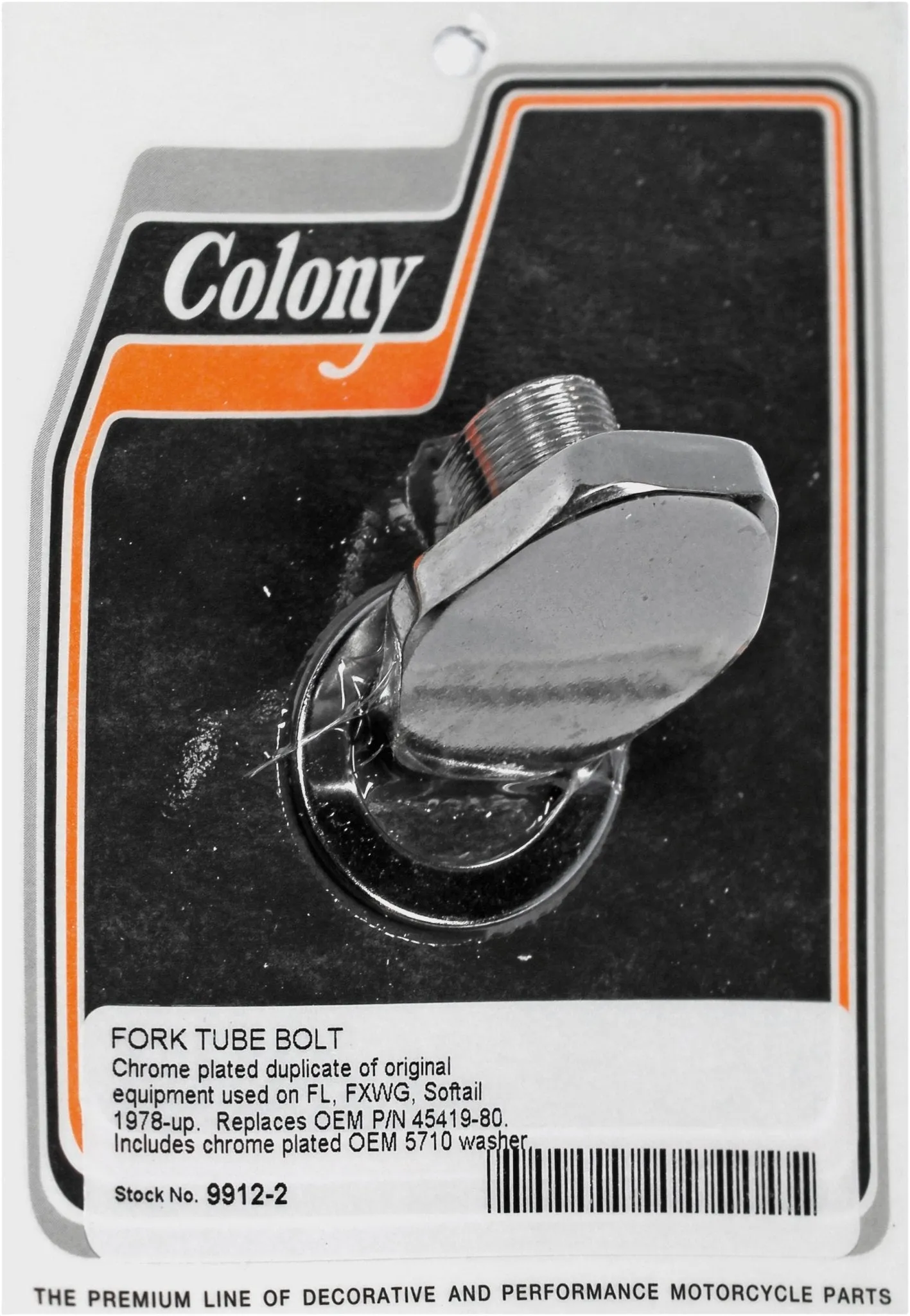 Colony 9912-2 Fork Tube Bolt