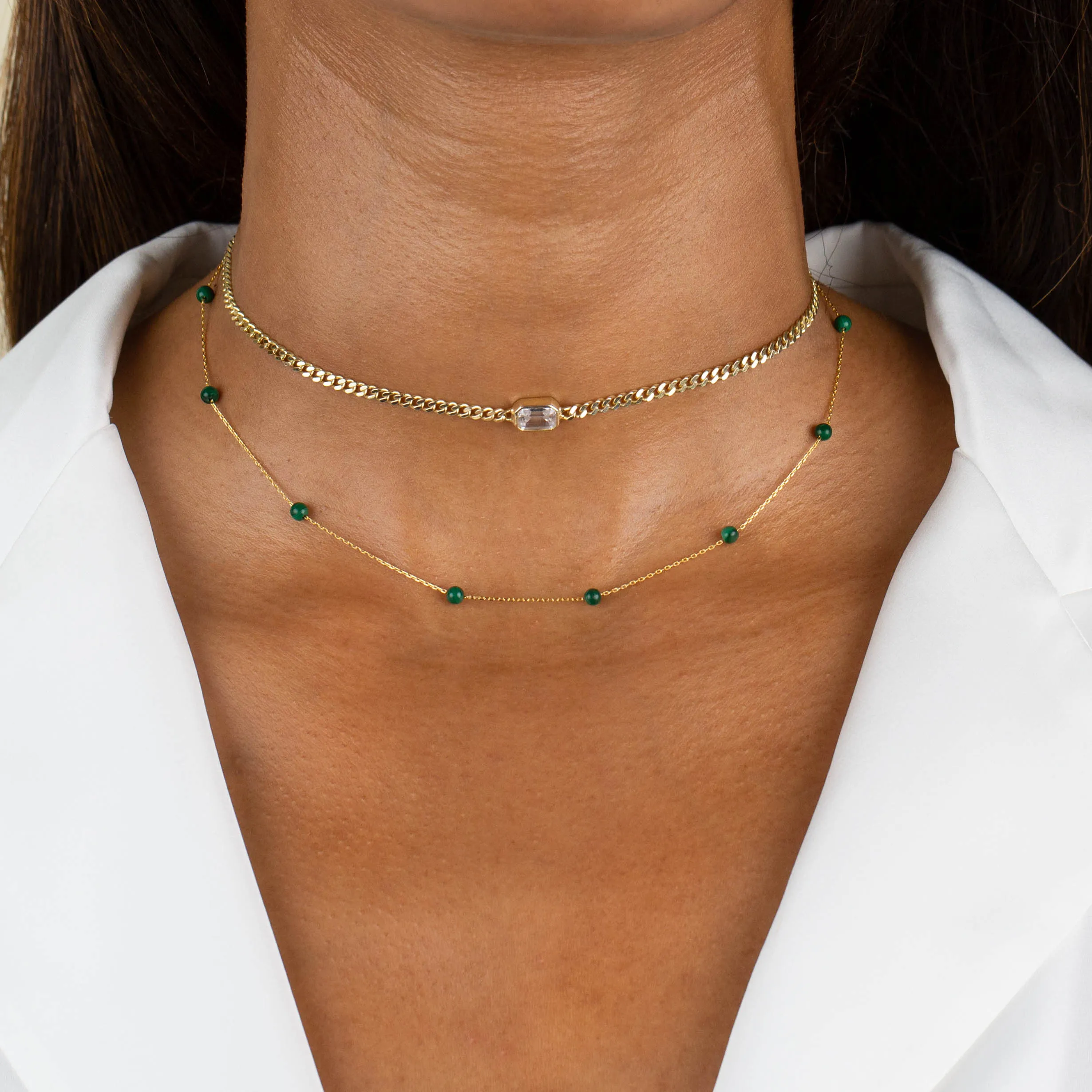 Colored Baguette Cuban Choker