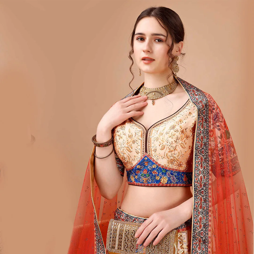 Colour Carousel Lehenga Set with Zari Embroidery