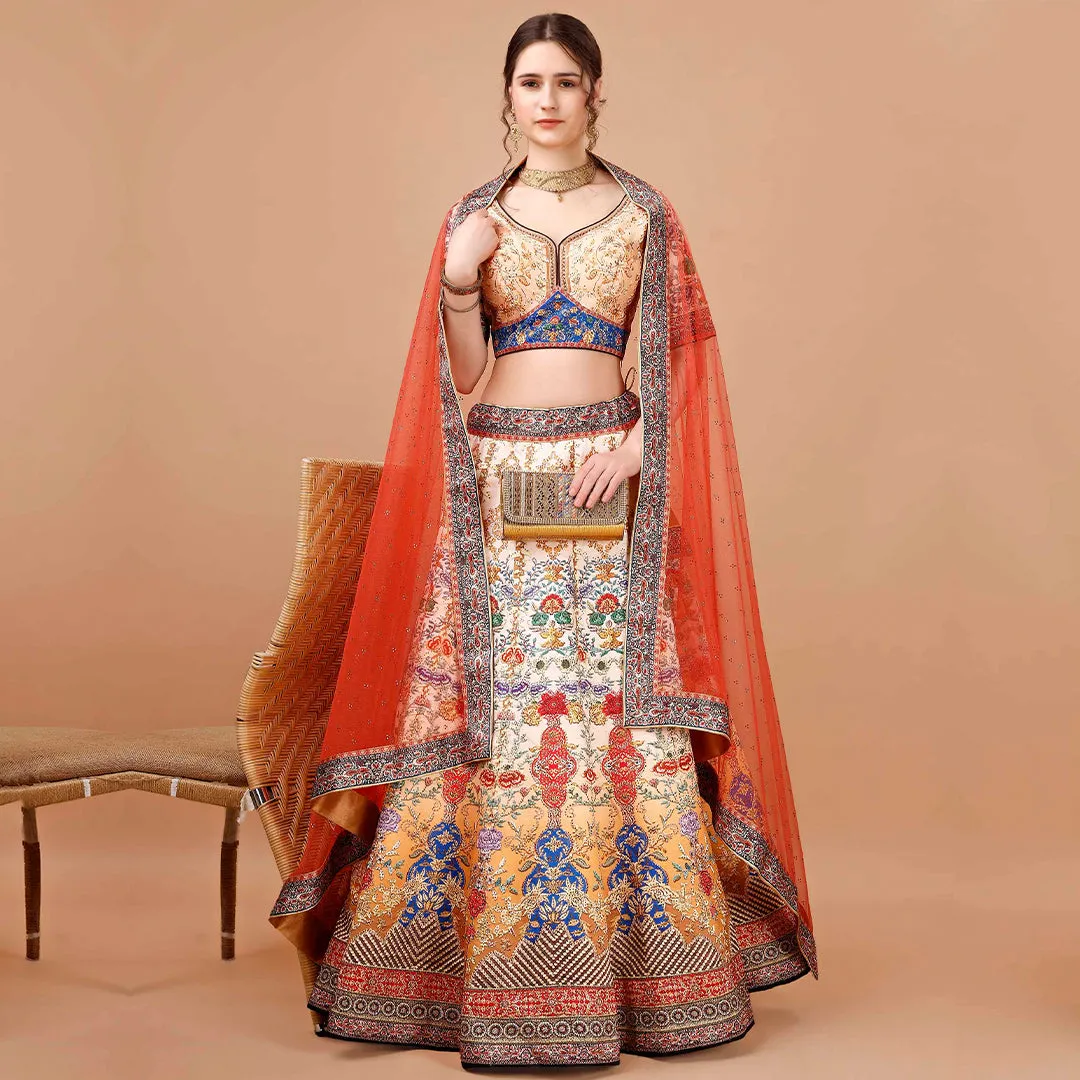 Colour Carousel Lehenga Set with Zari Embroidery