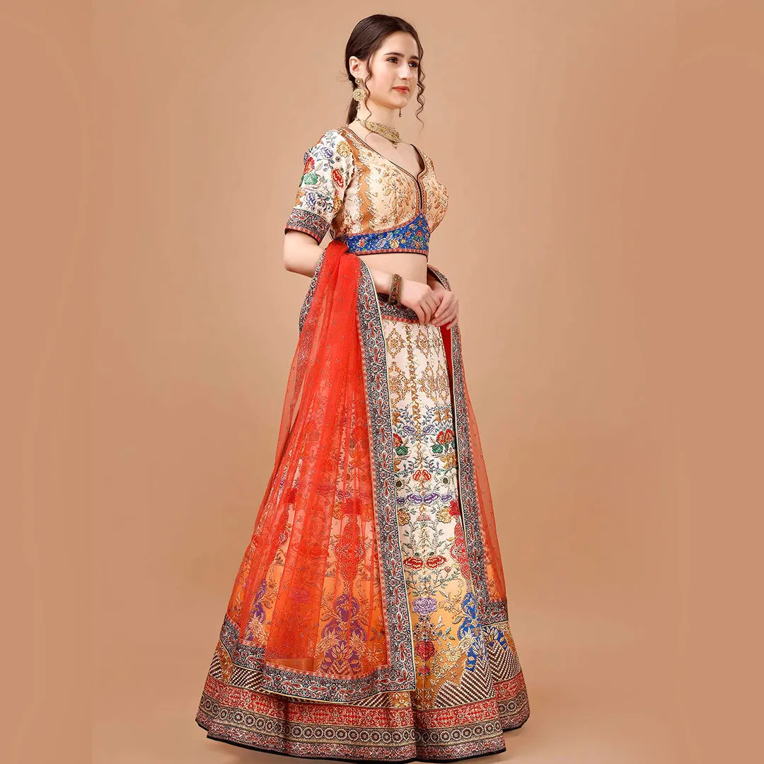 Colour Carousel Lehenga Set with Zari Embroidery