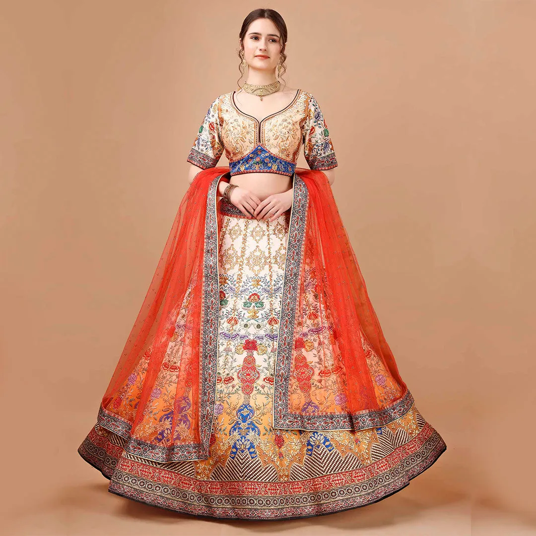 Colour Carousel Lehenga Set with Zari Embroidery