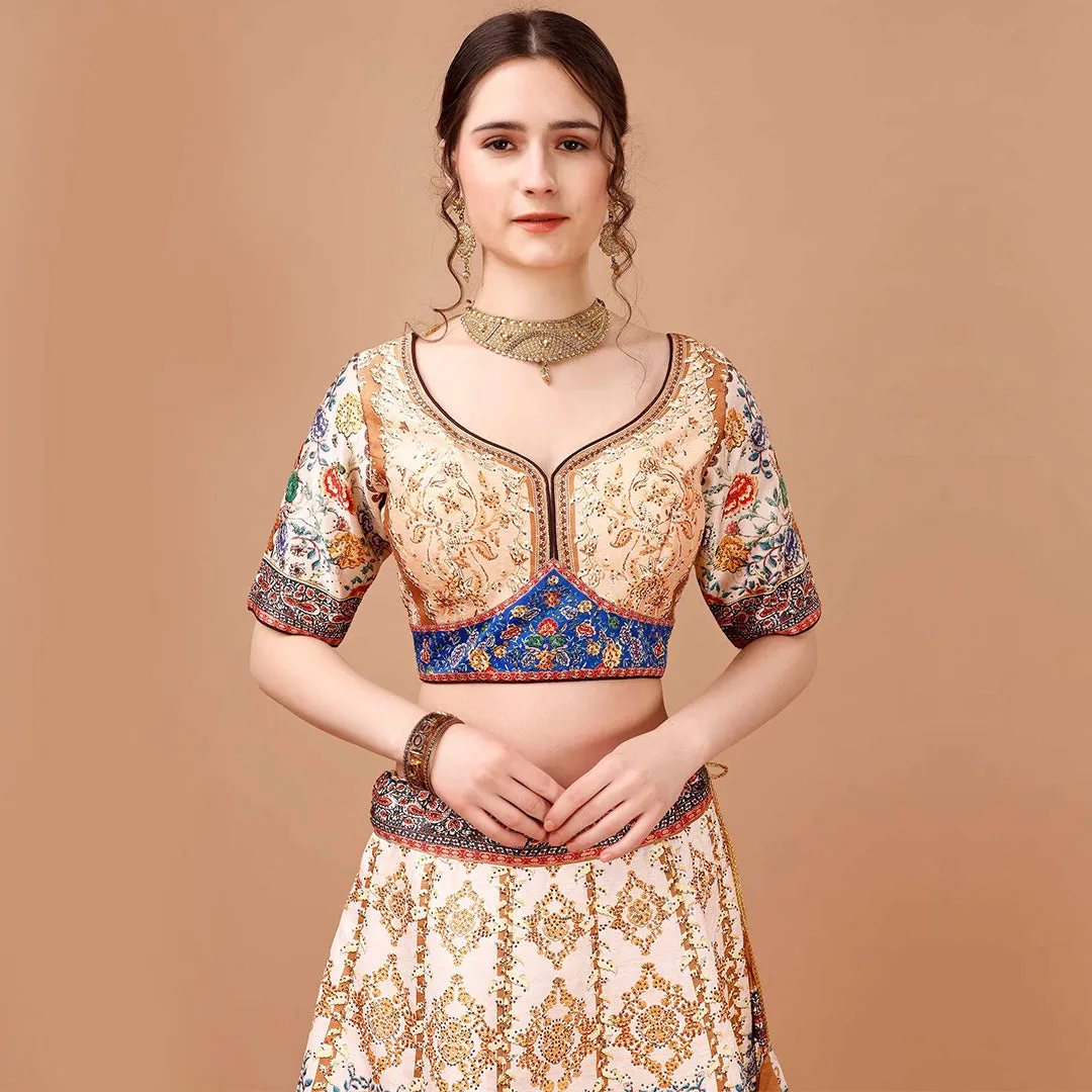 Colour Carousel Lehenga Set with Zari Embroidery