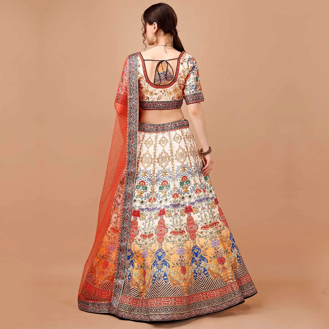 Colour Carousel Lehenga Set with Zari Embroidery