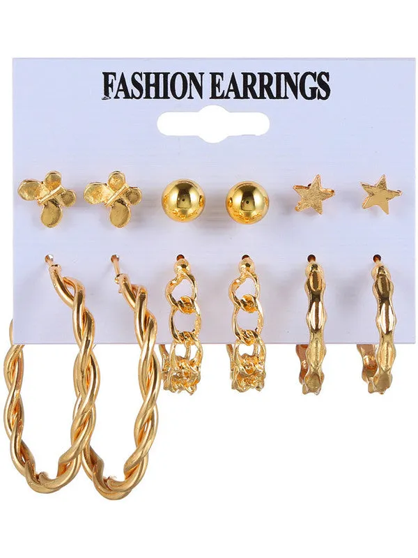 Combo Of Yellow Crystal Butterfly Pendant, Earrings With Ring
