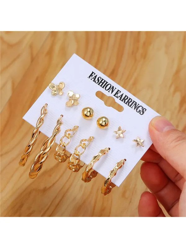 Combo Of Yellow Crystal Butterfly Pendant, Earrings With Ring