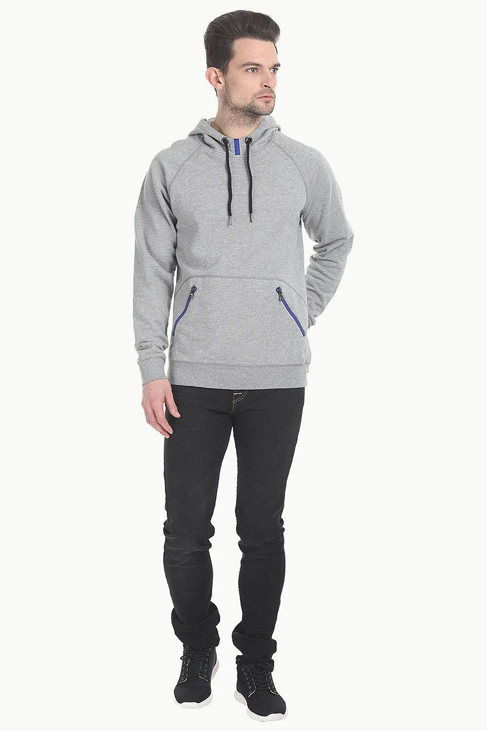 Cotton Fleece Hoodie With Zipper