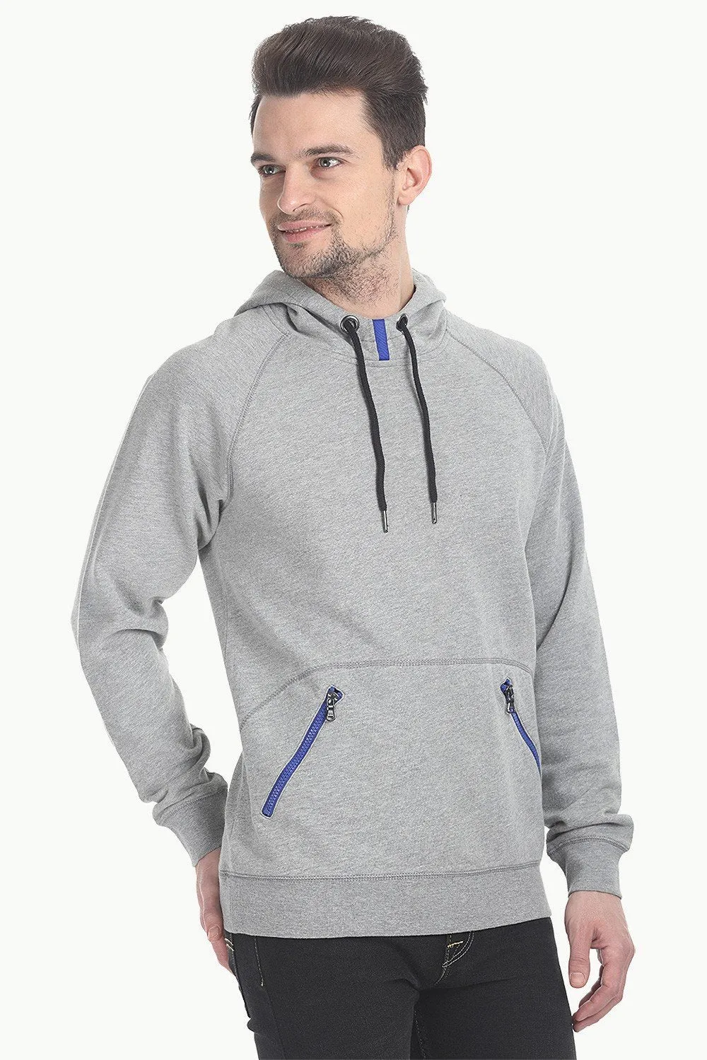 Cotton Fleece Hoodie With Zipper