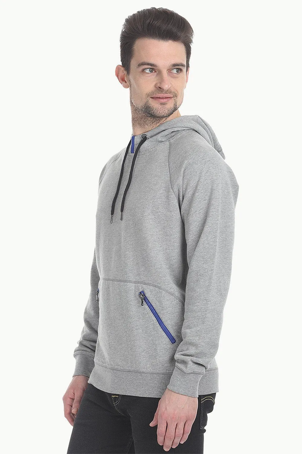 Cotton Fleece Hoodie With Zipper