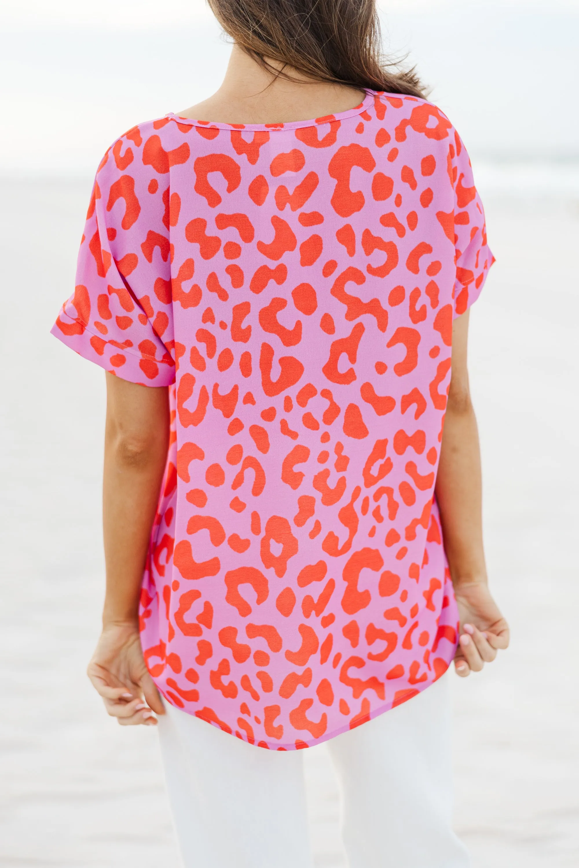 Couldn't Be Happier Pink Leopard Top