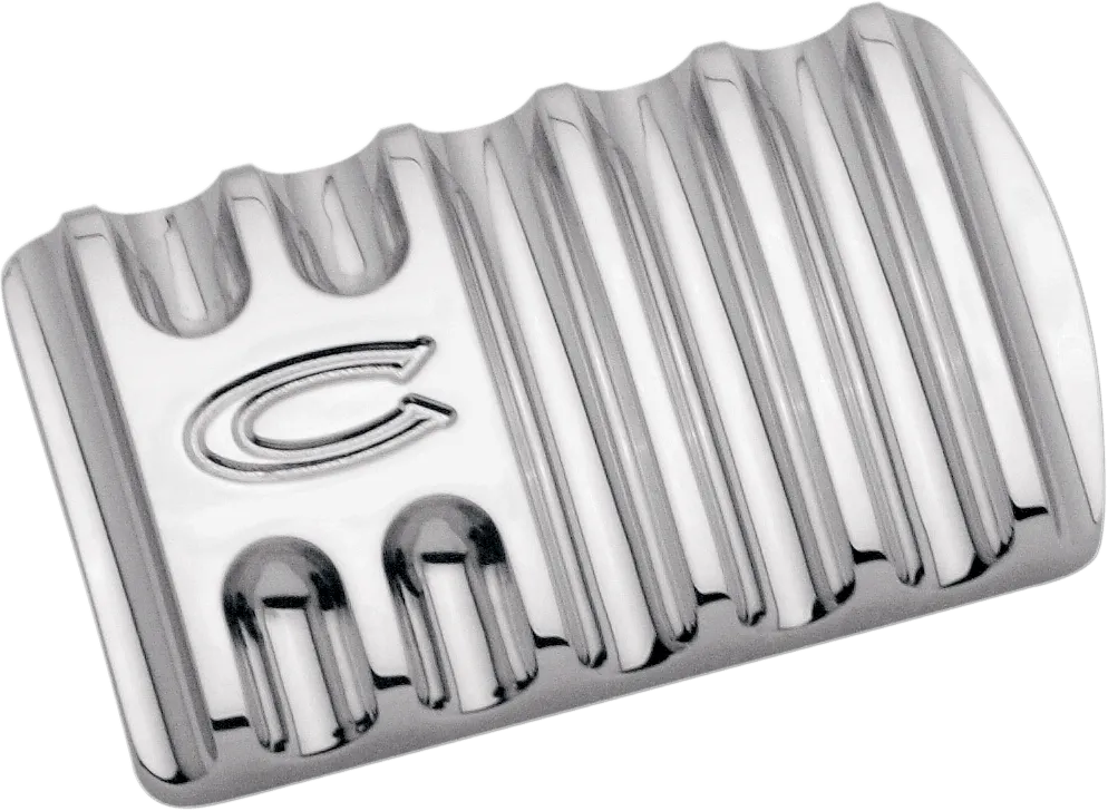 Covingtons C1042-C Finned Brake Pedal Pad - Chrome