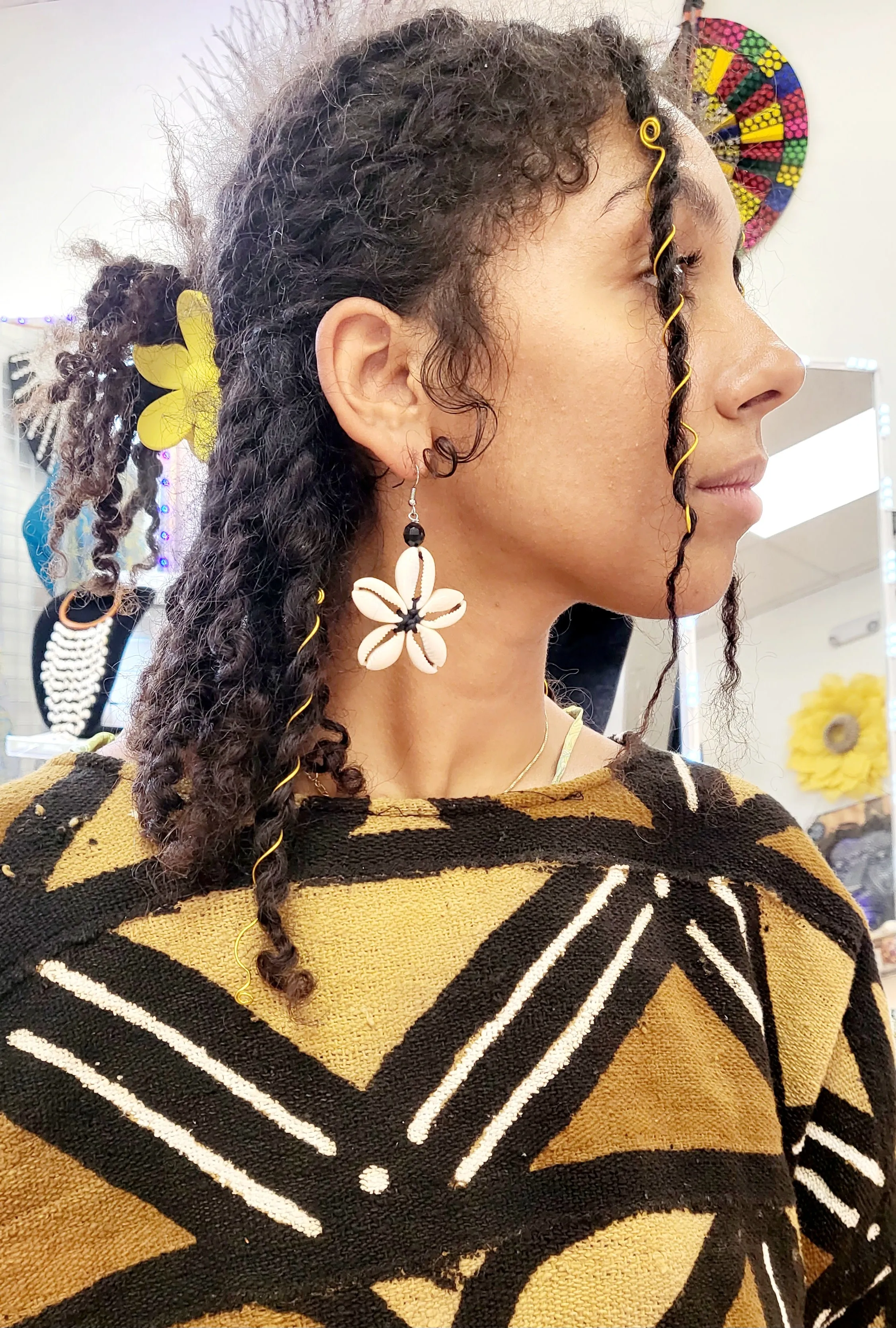 Cowrie Shell | Ivory Bone Earring | Geri's Bluffing Boutique