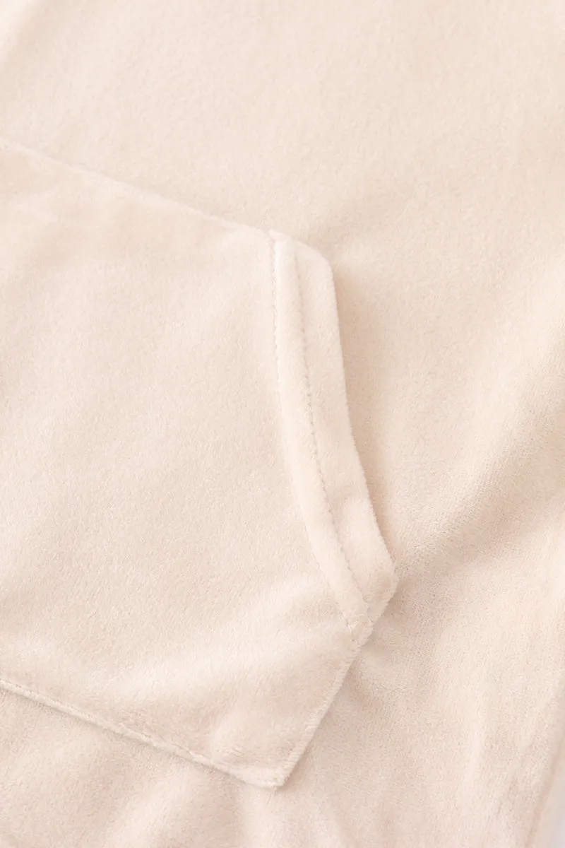 Cream Velvet Boy Hoodie Set