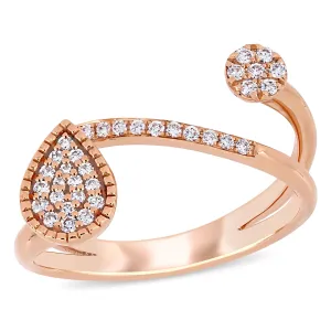 Crossover Cluster Diamond 14K Rose Gold Ring