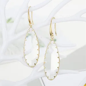 Crystal & 18K Gold-Plated Pear Drop Earrings