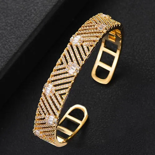 Crystal Brilliance Bangle Cuff - A Trendsetting Touch