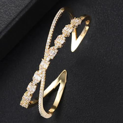 Crystal Brilliance Bangle Cuff - A Trendsetting Touch