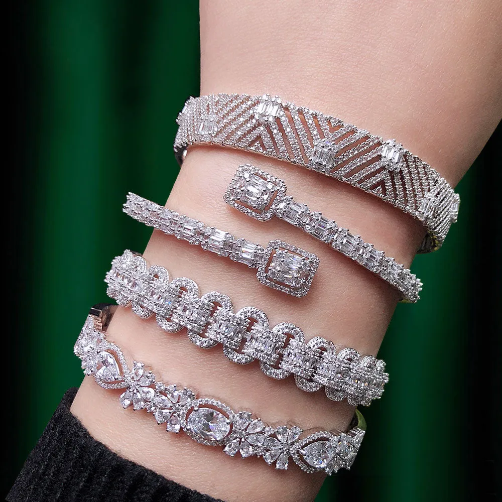 Crystal Brilliance Bangle Cuff - A Trendsetting Touch