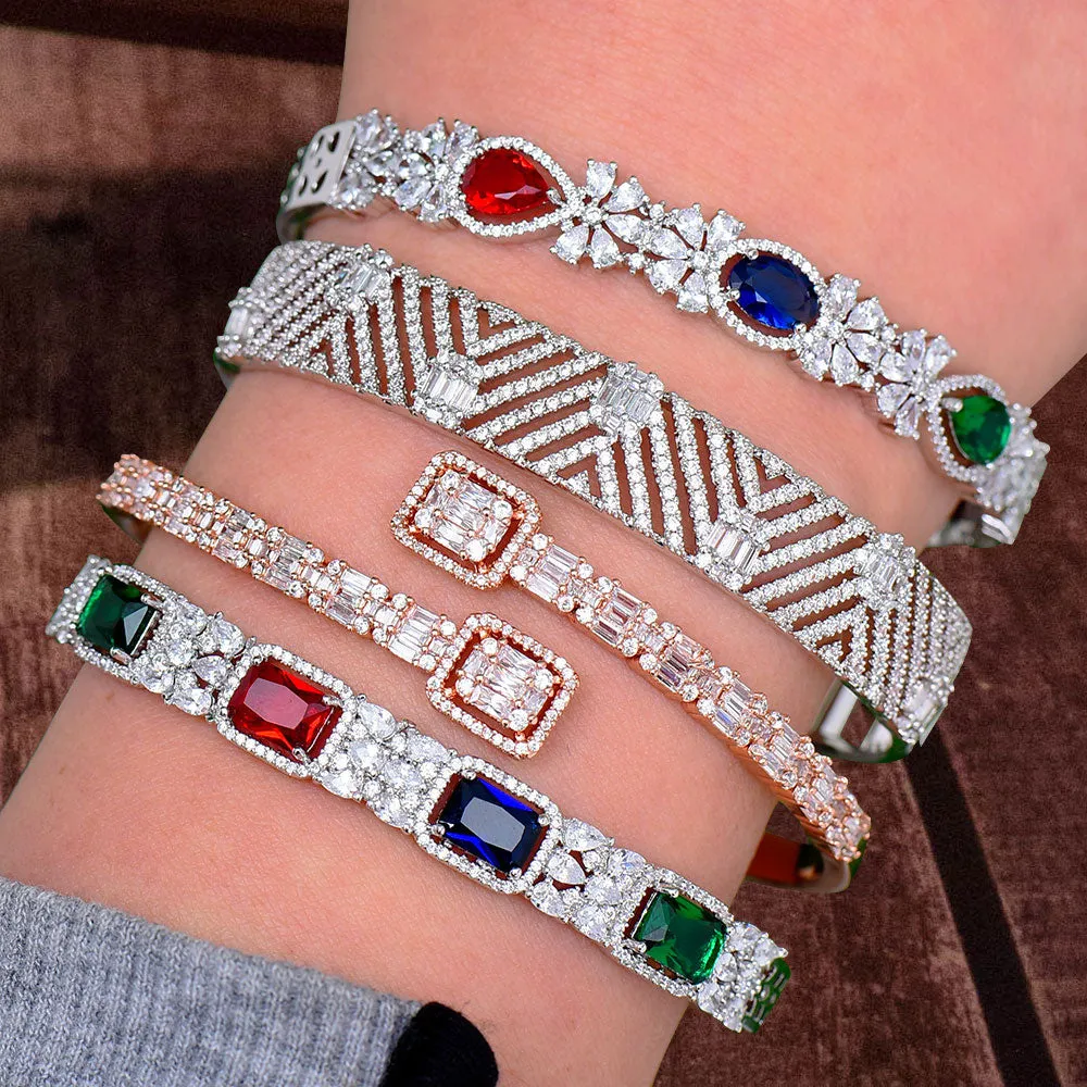 Crystal Brilliance Bangle Cuff - A Trendsetting Touch