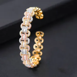Crystal Brilliance Bangle Cuff - A Trendsetting Touch