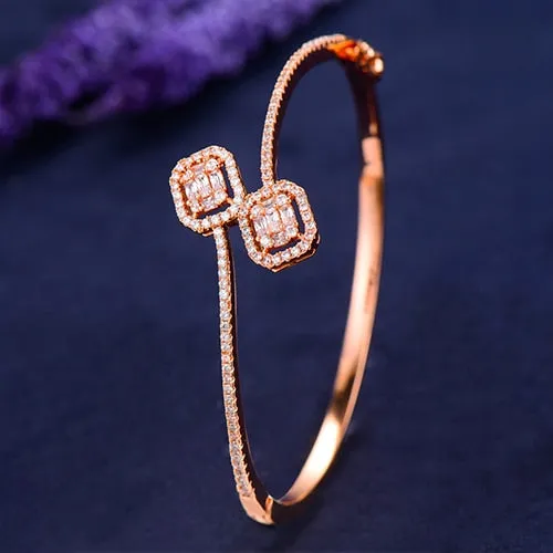 Crystal Brilliance Bangle Cuff - A Trendsetting Touch