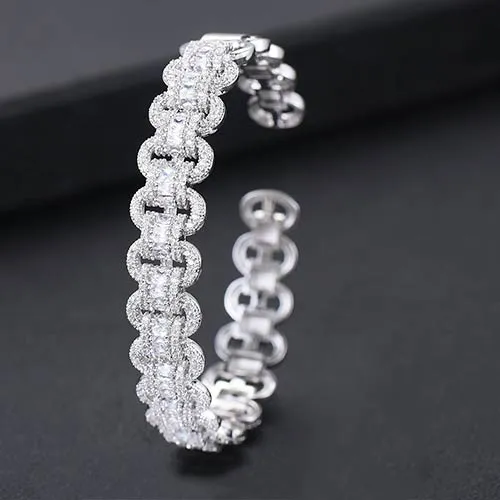Crystal Brilliance Bangle Cuff - A Trendsetting Touch