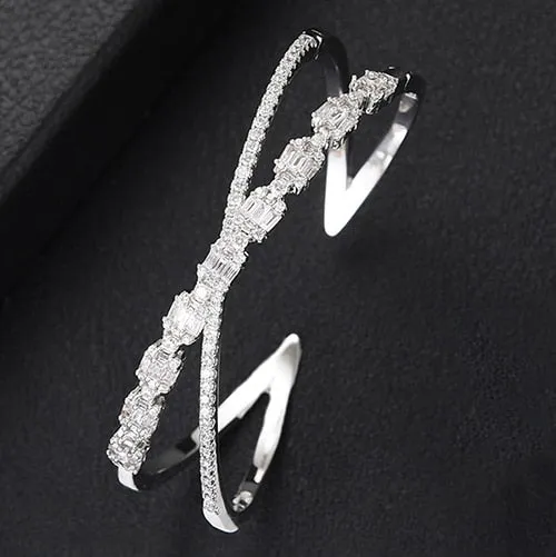 Crystal Brilliance Bangle Cuff - A Trendsetting Touch