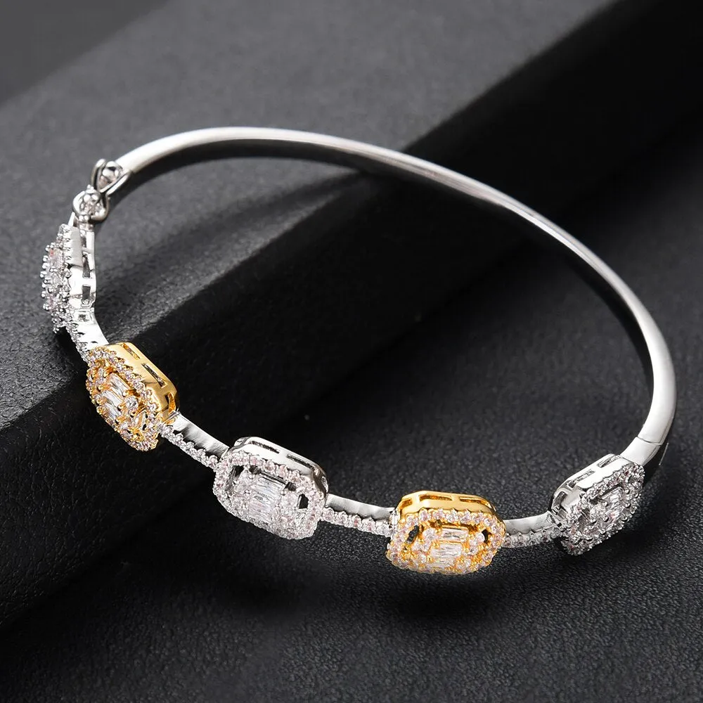 Crystal Brilliance Bangle Cuff - A Trendsetting Touch