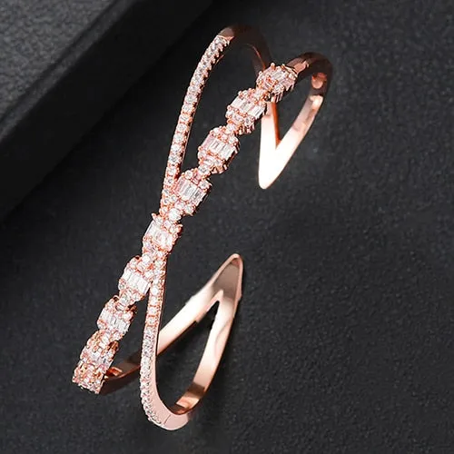 Crystal Brilliance Bangle Cuff - A Trendsetting Touch