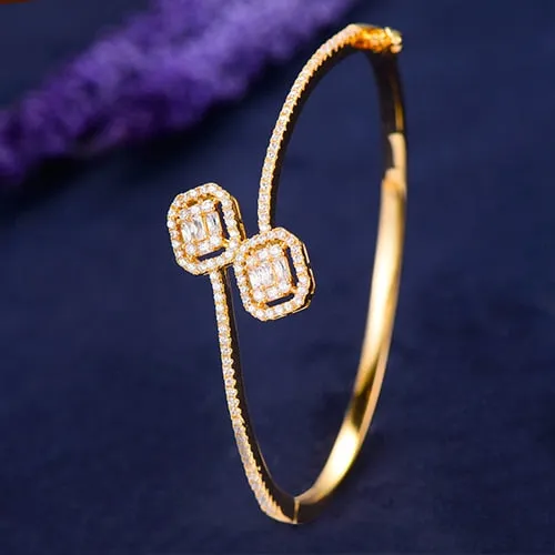 Crystal Brilliance Bangle Cuff - A Trendsetting Touch