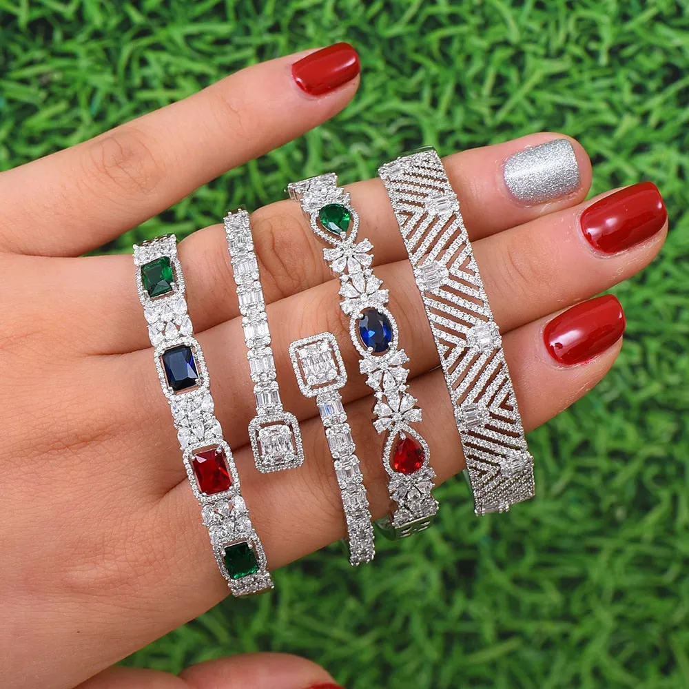 Crystal Brilliance Bangle Cuff - A Trendsetting Touch