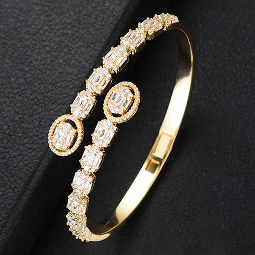 Crystal Brilliance Bangle Cuff - A Trendsetting Touch