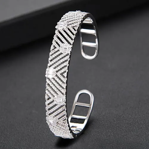 Crystal Brilliance Bangle Cuff - A Trendsetting Touch