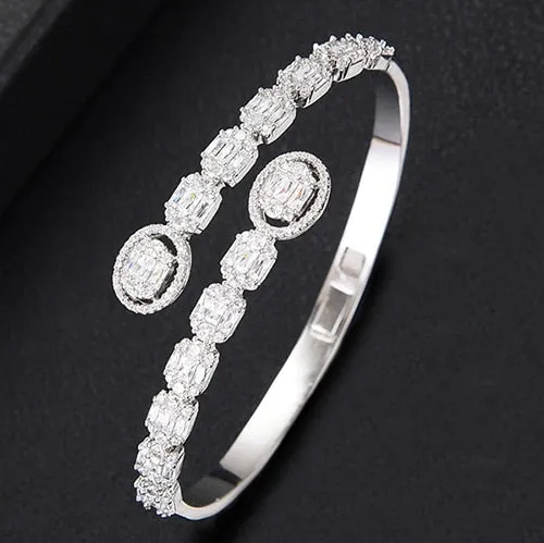 Crystal Brilliance Bangle Cuff - A Trendsetting Touch