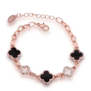 Cubic Zirconia & 18K Rose Gold-Plated Lattice Station Bracelet