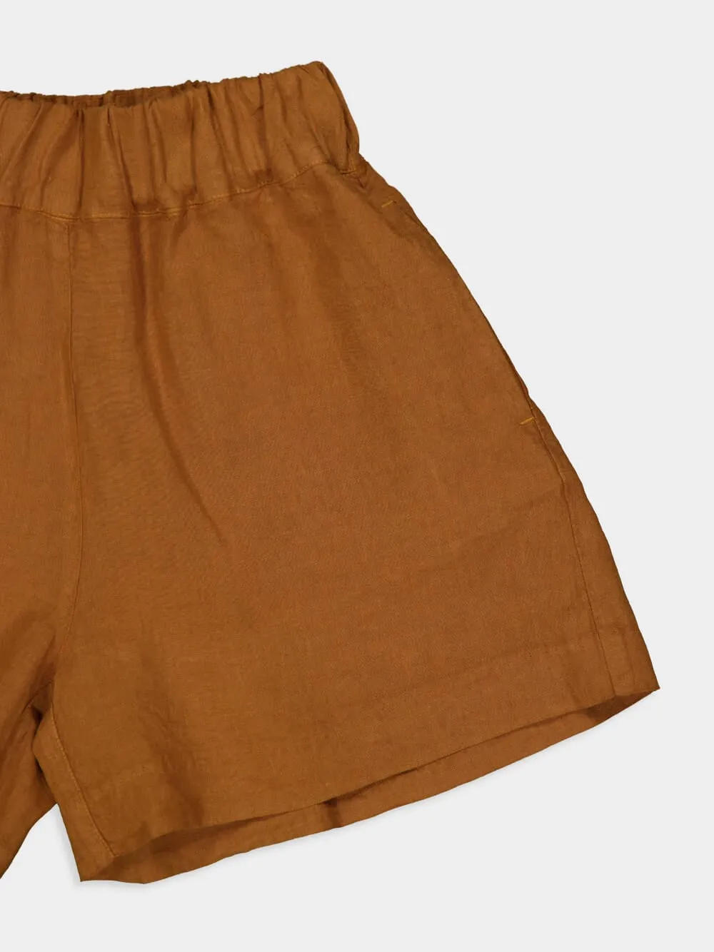 Curry Casual Fit Linen Shorts